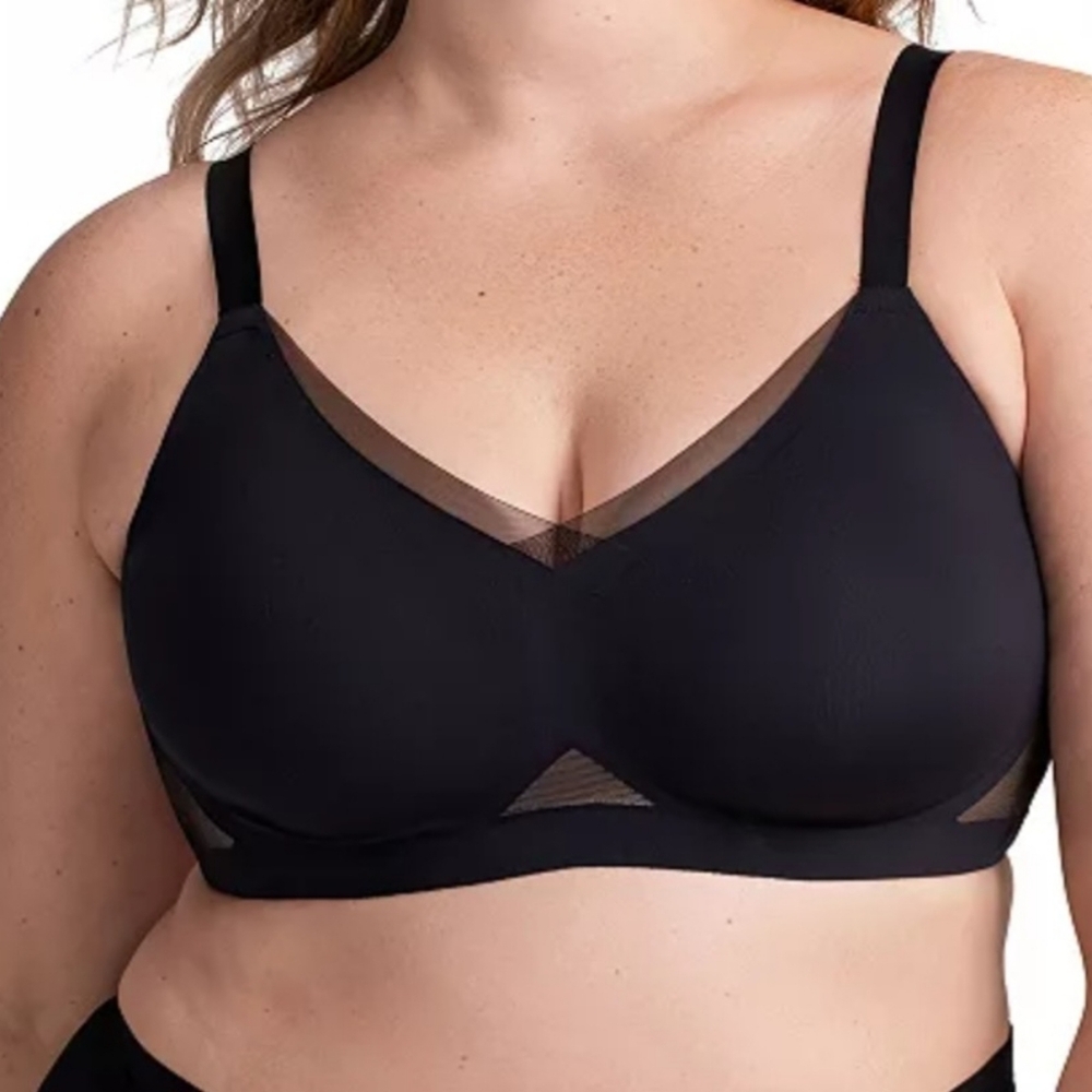 Honeylove Bra 38B/C Black CrossOver LiftWear Wireless Seamless Full Cover New$70